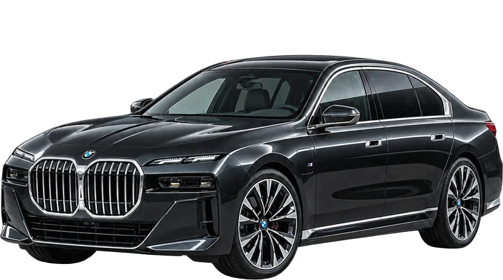 Black BMW 750e 2026 from the Proline fleet