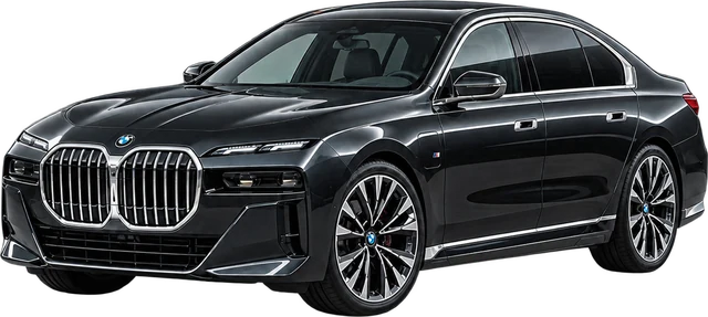 Black BMW 750e 2026 from the Proline fleet